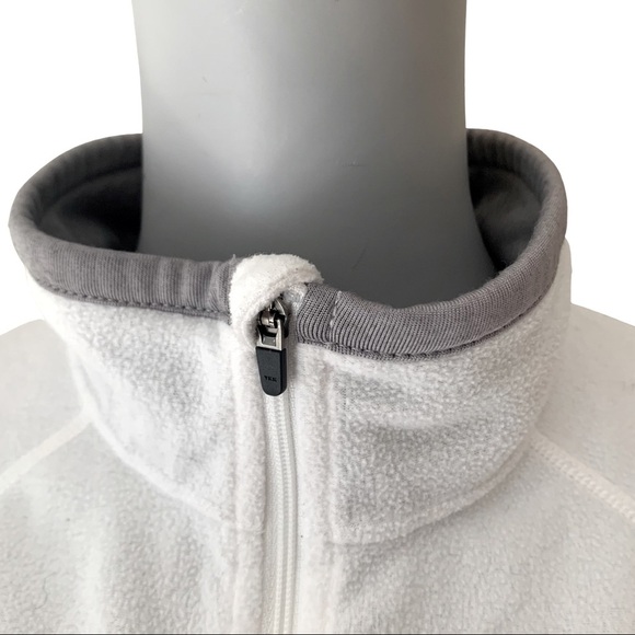 THE NORTH FACE Fleece Jacket Full Zip White Gray Lightweight Activewear Size M - Picture 5 of 15